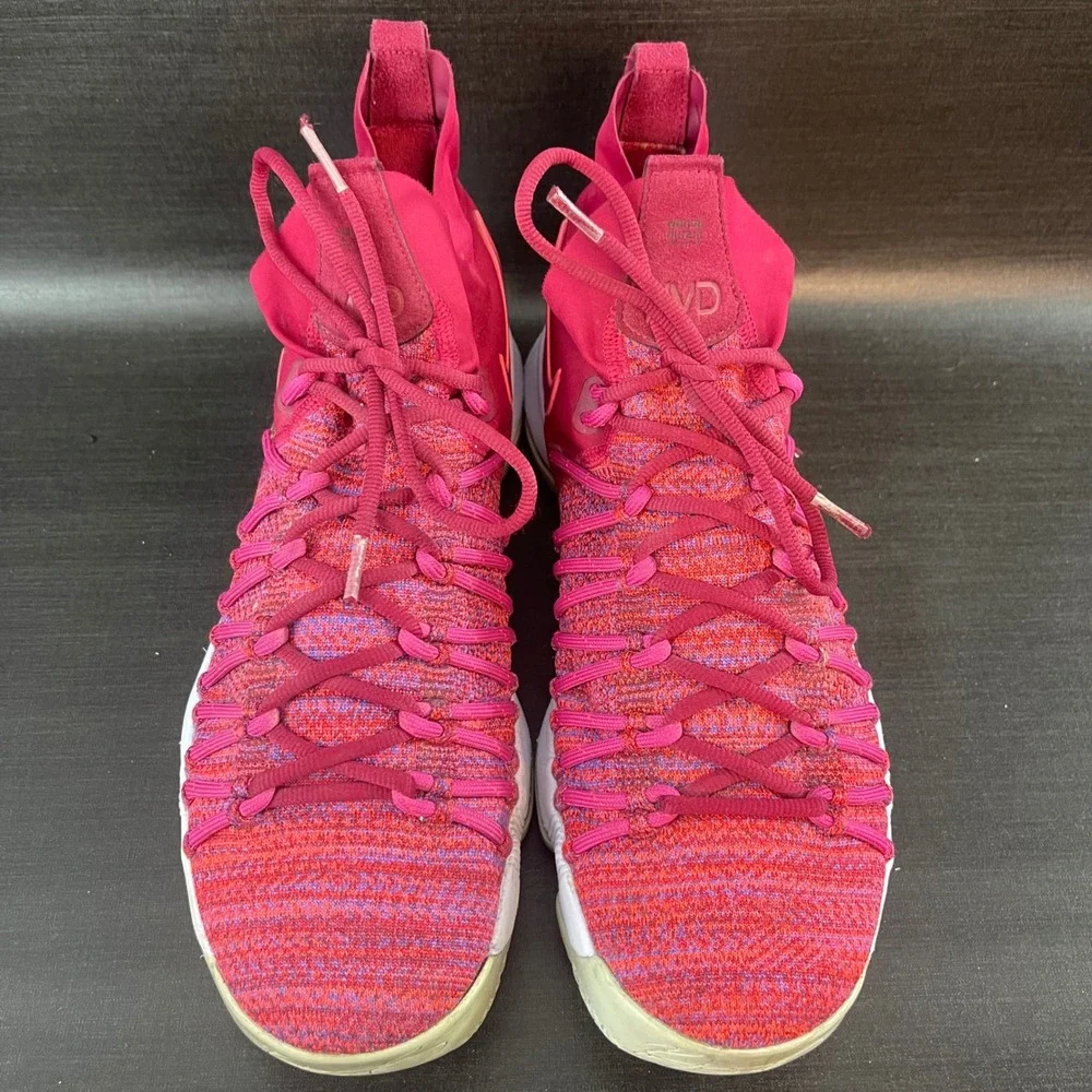 Nike Zoom KD 9 Mens size 10.5 Basketball Athletic Running‎ Red Shoes 878637